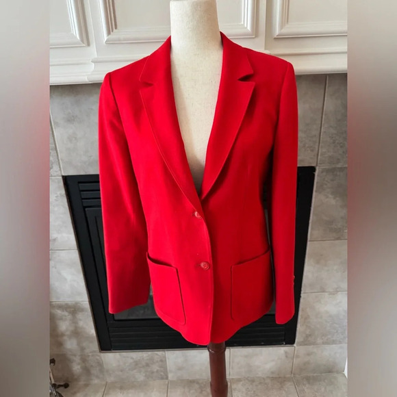 Pendleton Women’s Vintage Pure Virgin Wool Christmas Red Blazer Jacket Size 8 - Picture 1 of 13